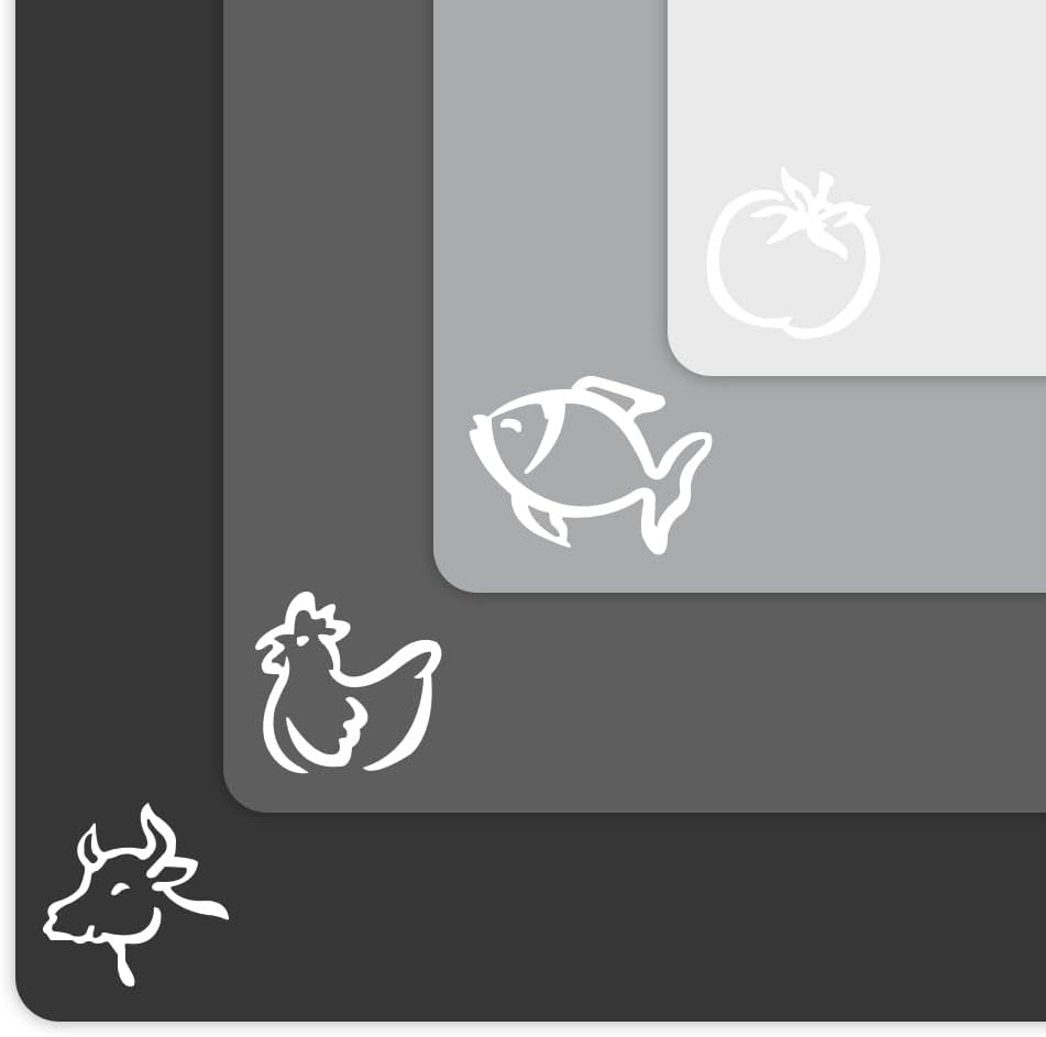 Cooler Concepts Extra Thick Flexible Plastic Cutting Board Mats with Food Icons & EZ-Grip Waffle Back,Dishwasher Safe (Copy)