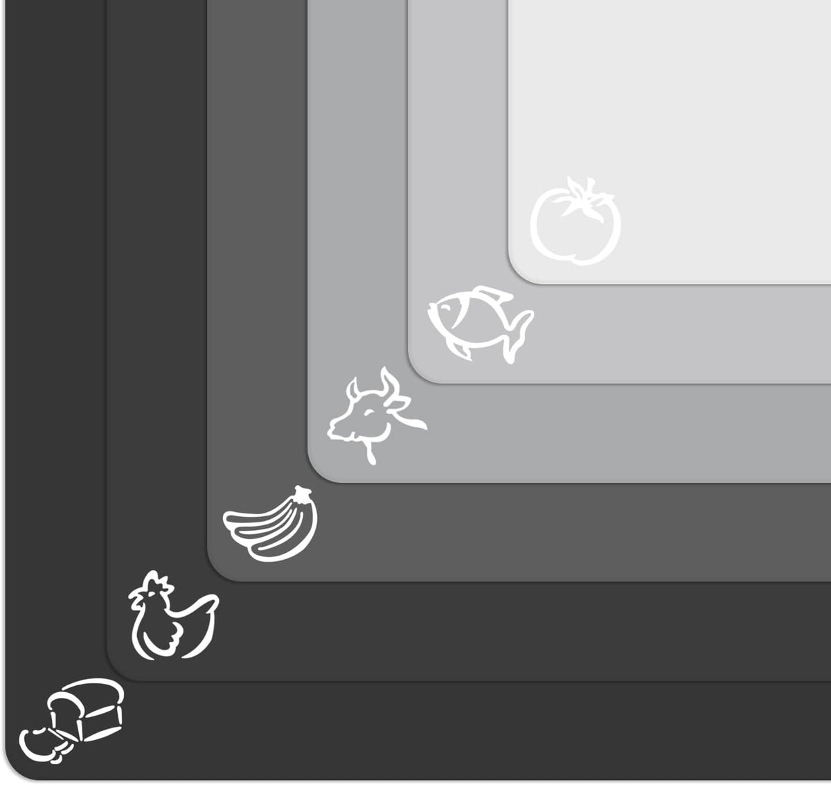 Cooler Concepts Extra Thick Flexible Plastic Cutting Board Mats with Food Icons & EZ-Grip Waffle Back,Dishwasher Safe (Copy)