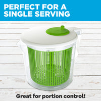 Single Serve Small Salad Spinner - Mini Prep Lettuce Spinner and Dryer With Measuring Cup - Collander with Fruit and Vegetable Washing Basket Bowl - Great Fruit and Vegetable Washer By Cooler Kitchen