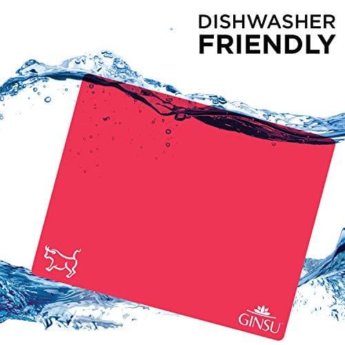 Ginsu Extra Thick 1.2mm Flexible Plastic Cutting Boards: Dishwasher Safe BPA Free Colorful Cutting Mats with Slip Resistant Waffle Back (Set of 4) - Cooler Kitchen