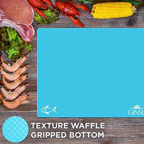 Cooler Kitchen Extra Thick Flexible Plastic Cutting Board Mats with Food Icons & EZ-Grip Waffle Back, (Set of 4)