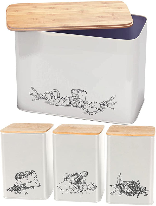 Cooler Kitchen Modern Slim Bamboo Cream Utensil Holder Caddy | Rust Proof and Dishwasher Safe, White